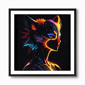 Fox illustrations of Super hd doodle art Art Print