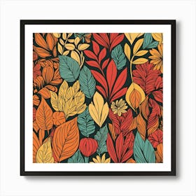 Phoenix Style And Type Vibrant Abstract Floral Illustration3 (1) Art Print