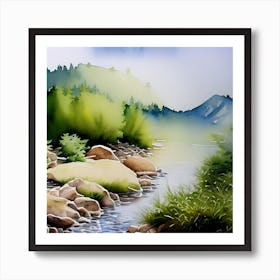 Watercolor Landscape Art Print