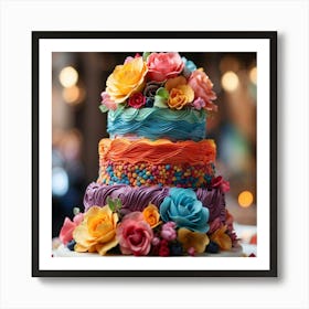 Colorful Wedding Cake Art Print