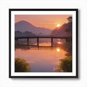 Bridge Over A River Art Print