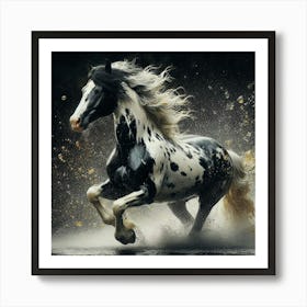 Horse Running In Water 4 Art Print