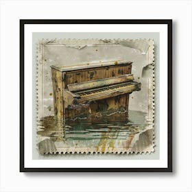 Piano In Water Art Print