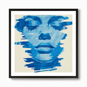 Blue Portrait Of A Woman 1 Art Print