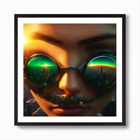 Girl With Goggles Art Print