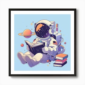 Astronaut Reading A Book 8 Art Print