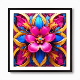 Bright Abstract Flower Art Print