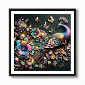 3d Peacock 1 Art Print