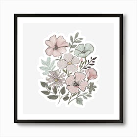 Flowers - Sticker Art Print