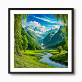 River In The Mountains Art Print