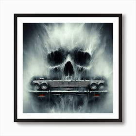 Car With A Skull On It Art Print