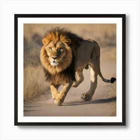 Lion Running Art Print