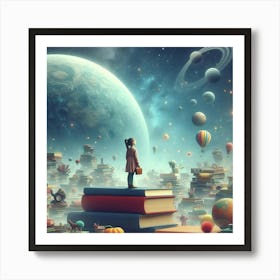 Girl In A Book 1 Art Print