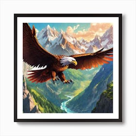 Eagle In Alps Art Print