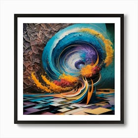 Swirling Vortex Of Colors Abstract Expressionist Art Print Art Print