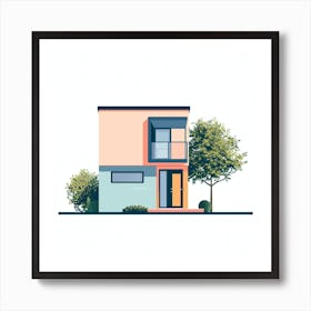 Modern House Vector Illustration 8 Art Print