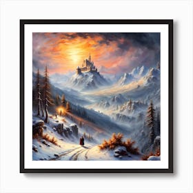 Snowy Mountain Art Print