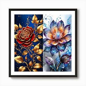 Two Roses Art Print