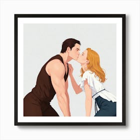 Kissing Couple 14 Art Print