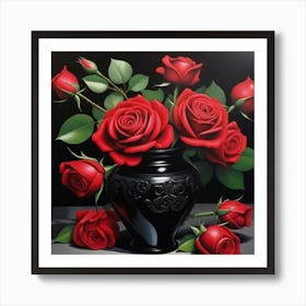 Roses In A Vase 13 Art Print