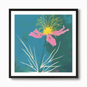 Love In A Mist 1 Square Flower Illustration Art Print