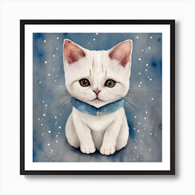 White cat 1 Art Print
