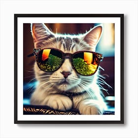 Cat In Sunglasses 22 Art Print