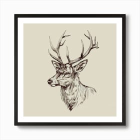 Deer Head Art Print