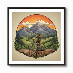 Mountain Biker Art Print