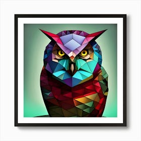 Polygonal Owl 2 Art Print