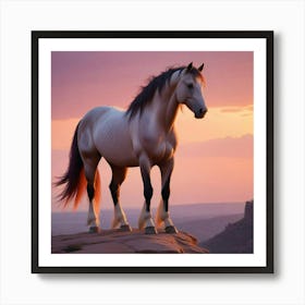 Horse At Sunset 12 Poster