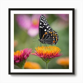 Butterfly On A Flower 2 Art Print