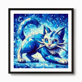 Polygonal Cat 2 Art Print