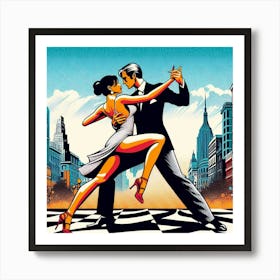 Tango Dance, pop art Art Print