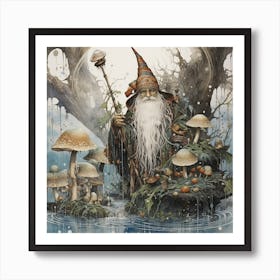 Wizard In The Forest Art Print