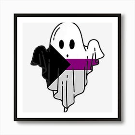 Cute Demisexual Ghost Spooky Halloween Funny Lgbtq Pride Art Print