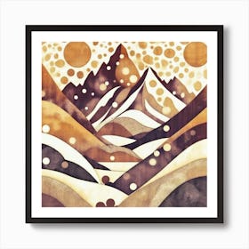 Firefly An Illustration Of A Beautiful Majestic Cinematic Tranquil Mountain Landscape In Neutral Col (79) Art Print