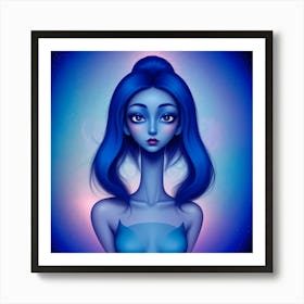 Blue Lady Art Print