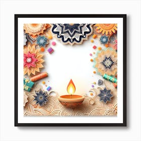 Diwali Greeting Card 2 Art Print