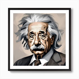 Albert Einstein's Canvas - A Mind Unveiled Art Print