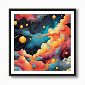 Pop Art graffiti Starry sky 1 Art Print