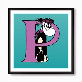 Moomin Collection Alphabet Letter P Art Print