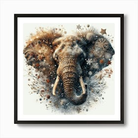 Elephant In The Snow 2 Art Print