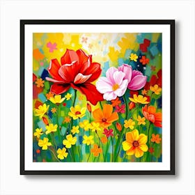 Flowers In The Garden Art Print