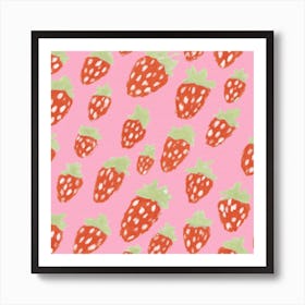 Hand-Painted Strawberries Art Print