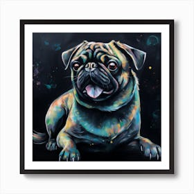 Galaxy Pug Art Print