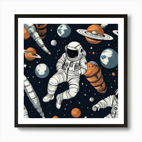 Astronauts In Space 9 Art Print