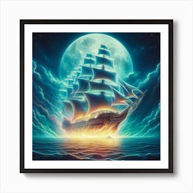 Ship In The Sea 2 Art Print