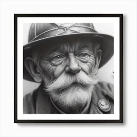 Pencil Old Fireman 1 Poster