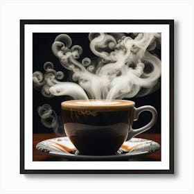 Coffee Cup With Smoke 21 Art Print